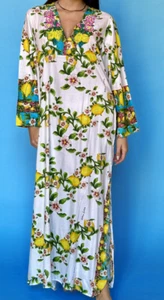 ANTICA SARTORIA 2024 FLOWERS & LEMONS LONG MUMU/DRESS/KAFTAN S/M NWT - Picture 1 of 9