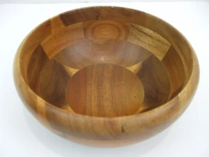 Olive & Thyme Mango Wood Serving Bowl Round Natural Grain Finish Brown Shades 7" - Picture 1 of 8
