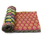 Vintage Kantha Quilt Indian Handmade Cotton Bedspread Art Decor Bedding Throw