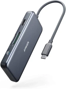 NEW Anker 341 7-in-1 Portable 4K HDMI 100W PD Micro SD Card 2x USB 3.0 USB-C Hub - Picture 1 of 6