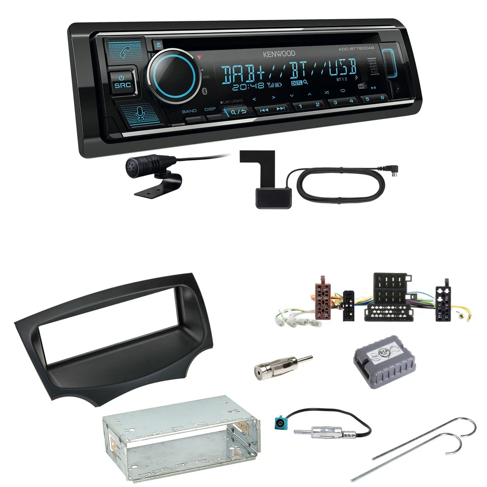Kenwood KDC-BT760DAB Bluetooth Digitalradio USB CD Einbauset für Ford KA RU8 - Bild 1 von 1