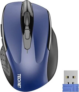 TECKNET Wireless Mouse, 2.4GHz Ergonomic Computer Portable Blue - Picture 1 of 8