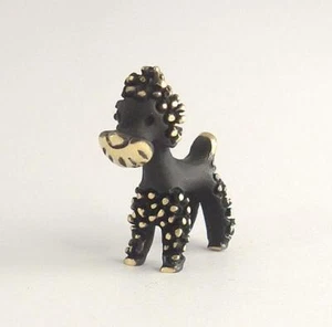 Walter BOSSE Vienna Cute POODLE with Curls Patinated Brass Dog Hagenauer era - Picture 1 of 7