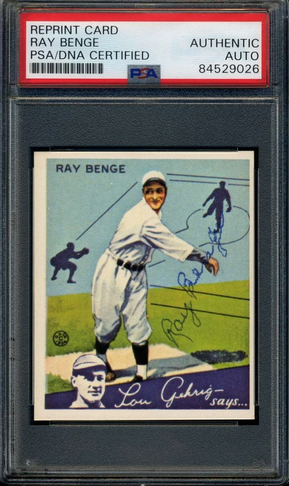 Ray Benge PSA DNA Coa Signed 1934 Goudey Reprint Autograph - Image 1 of 1