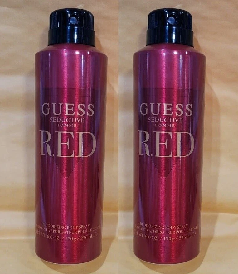 УПАКОВКА ИЗ 2* GUESS СОБЛАЗНИТЕЛЬНЫЙ HOMME КРАСНЫЙ для мужчин дезодорирующий спрей для тела 6,0 унций 226 мл - Изображение 1 из 1