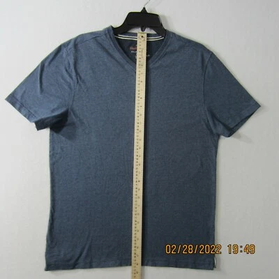 Camisa vintage resistente a la intemperie para hombre grande azul a rayas cuello en V manga corta para hombre Foto 1 de 4