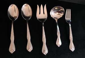 VTG 4 Pc Serving Set + Fork International Silver Co Southern Splendor Stainless - Picture 1 of 4