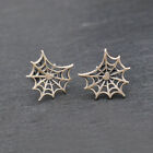 925 Sterling Silver Spider Web Stud Post Earring Jewelry A1261