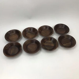 8er Set Vintage Vermillion Salatschüsseln aus echtem Walnuss 6 Zoll Massivholz - Bild 1 von 12