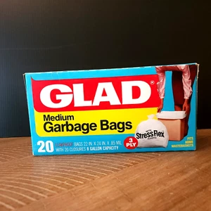 Glad Stress Flex Trash Garbage Bags 8 Gallons 3 Ply Unopened Box of 20 Vintage - Picture 1 of 7