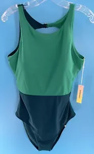 BRAND NEW Summersalt Cove Sea One Piece 14 Open Back Green Teal - Picture 1 of 5