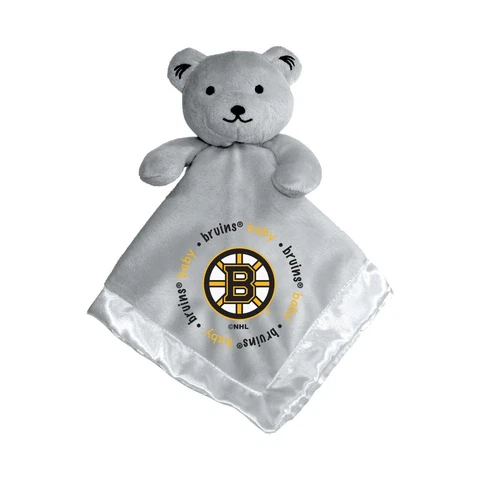 Boston Bruins Baby Security Bear Blanket, NHL Licensed 14X14 Gray Cover