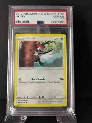 2017 Pokemon Pikipek #106 Sun&Moon PSA 10 GEM MINT Non Holo - Image 1 of 2