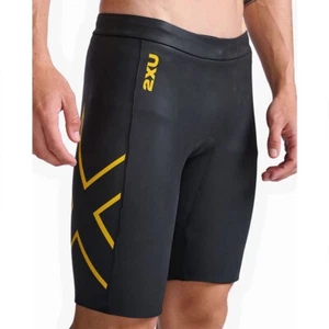 2XU Propel Buoyancy Short Wetsuit Black Yellow Unisex Size S NEW - Picture 1 of 6