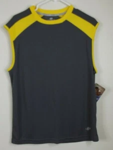NordicTrack Mens PERFORMANCE MUSCLE SHIRT - Size SMALL - Gray Yellow Vintage NWT - Picture 1 of 9