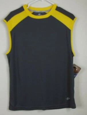 NordicTrack Mens PERFORMANCE MUSCLE SHIRT - Size SMALL - Gray Yellow Vintage NWT - Image 1 of 4