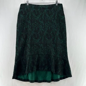 Michael Kors Skirt Size L Textured Pencil Peplum Hem Stretch Cotton Blend Green - Picture 1 of 11