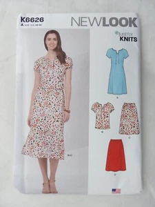New Look K6626 Knit Dress or Top with tie at neck and Skirt Sizes XS to XL NEW - Picture 1 of 2