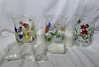 HALLMARK Hand Painted Floral Candle Holders Lantern Spring Flowers Set of 3 NWB