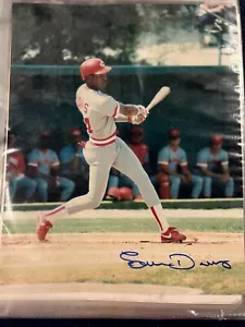 FOTO AUTOGRAFIADA 8 X 10 ERIC DAVIS CINCINATTI ROJOS - Imagen 1 de 1