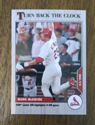 Mark McGwire 2020 Topps Now Turn Back the Clock #128 500th HR Ash Parallel 1/3 - Image 1 of 2
