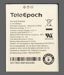 Bateria OEM TeleEpoch BTR3620B do cyngularu M3620 - Zdjęcie 1 z 2