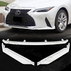 For 2021-2023 Lexus Is300 Is350 Base V-Style Painted White Front Bumper Lip 3Pcs