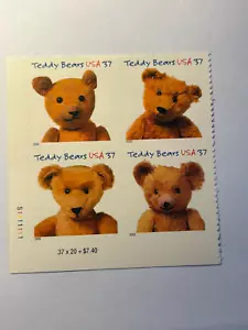 U. S. Plate Block SC 3653-56 Teddy Bears MNH PL S1111111 2002 - Picture 1 of 1