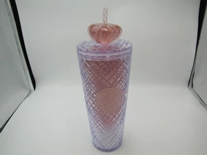 Starbucks China 2022 Día de San Valentín Rosa Brillo Corona Joya Vaso 24oz - Imagen 1 de 9