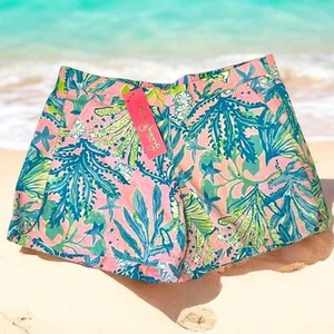 New Lilly Pulitzer Ocean View Shorts Mandevilla Baby Size Small S Vacation Pink - Picture 1 of 5