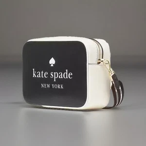 Neu authentisch Kate Spade Saffiano Mini Kameratasche Umhängetasche schwarz/weiß - Bild 1 von 4