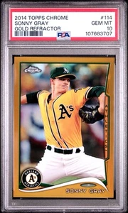 2014 MLB Topps Chrome Sonny Gray Gold Refractor /50 PSA GEM MINT 10 POP 1 - Picture 1 of 2