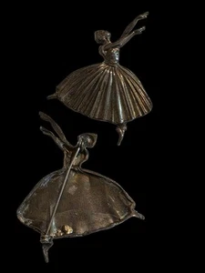 Vintage Ballet Dancer Silver Metal Brooch - Picture 1 of 2