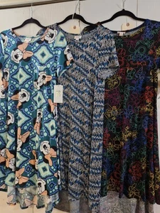 NWT LuLaRoe Carly Dress- Extra Small XS (Lot Of 3) Disney Minnie Mickey - Picture 1 of 5