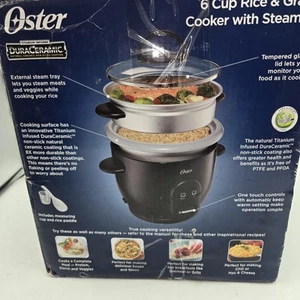 New Oster Titanium Infused DuraCeramic 6-CUP RICE & GRAIN Cooker w Steamer NIB - Picture 1 of 2