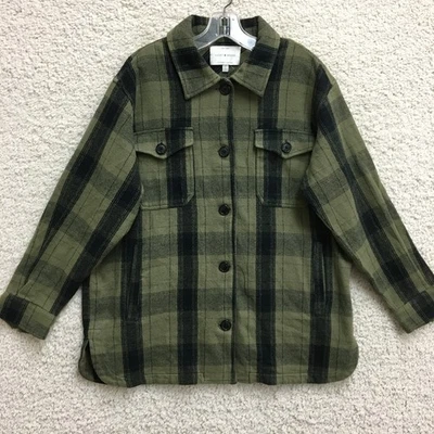 Lucky Brand Top Shirt Medium Adult Green Button Up Plaid Long Sleeve Womens M - Image 1 of 4