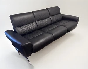Ekornes Stressless Black Leather Sofa ‘Nori’ - Made in Norway, Modern Furniture - Picture 1 of 15