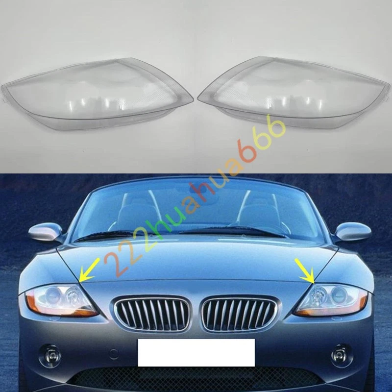 Par de carcasa transparente de lente de faro + pegamento sellador para BMW Z4 E85 2004-2008 Foto 1 de 4