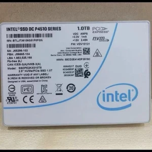 Intel 1TB SSD P4510 Series DC NVME U.2 2.5" SSDPE2KX010T8 Solid State Drive - Picture 1 of 2