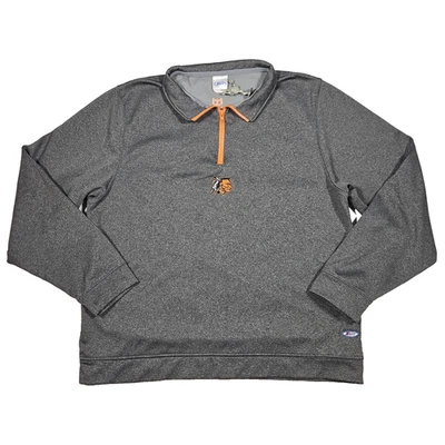 Neff XL Bonner Springs Braves 1/4 拉链夹克套衫灰色前标志背面拼写 — 第 1/4 张图片