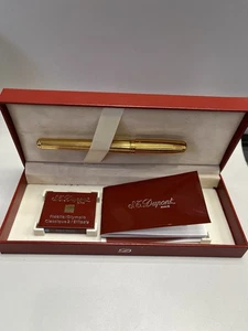 Pluma Estilográfica ST Dupont Vermeil De Colección con Plumín de Oro 14k Sin Usar - Imagen 1 de 10