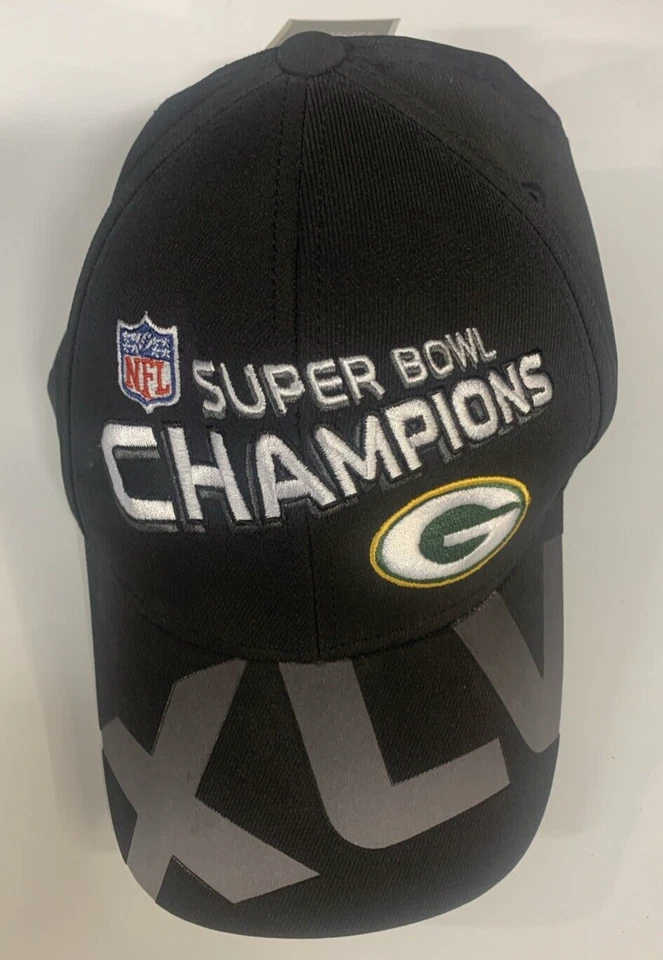 Green Bay Packers Hat Cap Super Bowl XLV 45 Champions Reebok NFL