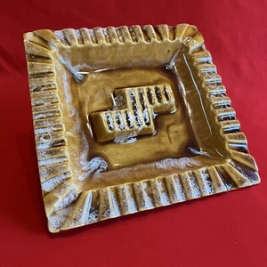 Vintage Ashtray Retro Goldenrod USA 332 Marcia of Calif MCM (Gold/Tan) - Picture 1 of 16