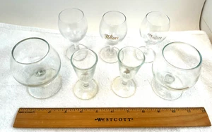7 Misc VTG Cordial Brandy Whisky Liquor Shot Glasses Bar Man Cave - Imagen 1 de 4