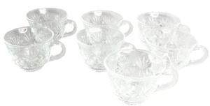 Lote/7 tazas perforadoras Hazel Atlas patrón patrimonio huella digital, abanico y estrellas - Imagen 1 de 2
