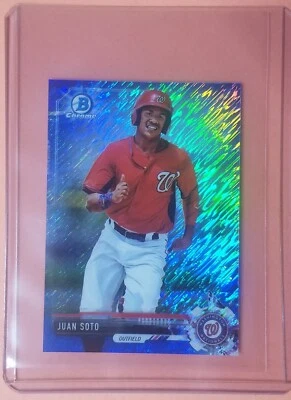 Bowman Chrome Mini Juan Soto Blue Shimmer Refractor 127/150 2017 Foto 1 de 2