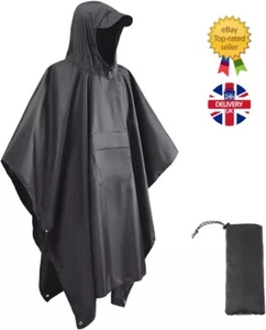 3in1 Multifunction Raincoat Poncho Adults Waterproof Reusable Rain Capes Camping - Picture 1 of 28