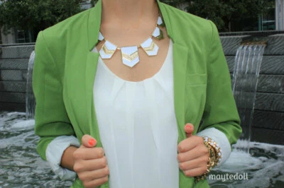 Colar Bebe estação geométrica ouro branco  - Imagem 1 de 4