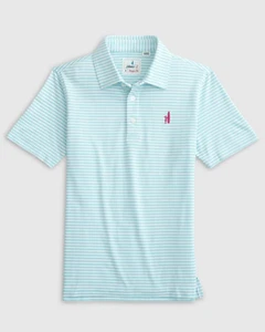 NWT Johnnie-O Boy's Hunter Jr. Striped Mesh Performance Polo Iceberg Size 10 - Picture 1 of 1