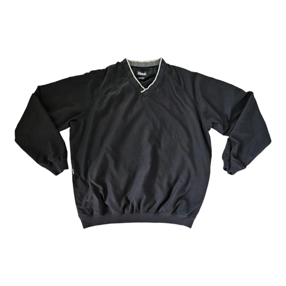 Ashworth Golf Nano-Tex Men’s Large Pullover Water Resistant Lined Black - Image 1 of 4